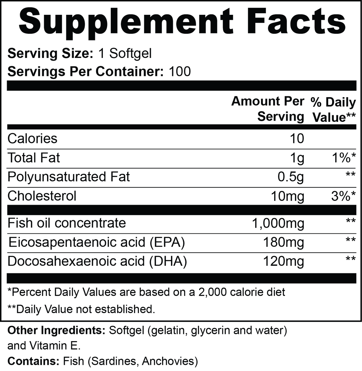Omega-3 EPA 180mg + DHA 120mg